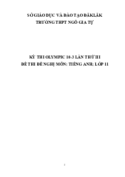 Đề thi (đề xuất) Olympic 10 tháng 3 lần thứ 3 môn Tiếng Anh năm 2019 môn Tiếng Anh 11 THPT Ngô Gia Tự