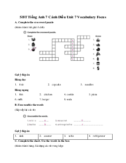 SBT Tiếng Anh 7 Cánh Diều Unit 7 Vocabulary Focus