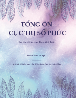 Tổng ôn cực trị số phức – Phạm Minh Tuấn Toán 12