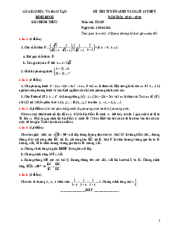 Đề tuyển sinh vào lớp 10 môn Toán năm 2021 – 2022 sở GD&ĐT Bình Định