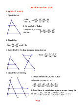 Chuyên Đề Định Lí Thales Bồi Dưỡng HSG Toán 8 Giải Chi Tiết