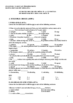Đề thi OLYMPIC truyền thống 30-4 lần thứ XIX đề thi đề nghị môn Tiếng Anh