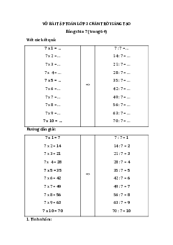 Giải Vở bài tập Toán lớp 3 Chân trời sáng tạo: Bảng chia 7 (trang 64)