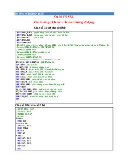 Tổng hợp bài tập ôn tập môn Vi xử lý thông qua thí nghiệm | Đại học Bách khoa Thành phố Hồ Chí Minh