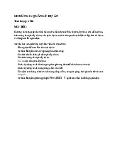 Chương 8: Quản Lý Dự Án - Kiến Thức Căn Bản và Công Cụ Thực Hành | Môn: Tiếp thị căn bản -  Trường: Đại học Bách khoa Thành phố Hồ Chí Minh
