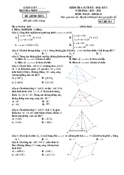 Đề thi học kỳ 1 Toán 11 năm 2023-2024 (có đáp án)