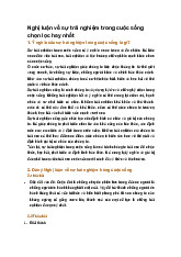 Nghị luận về sự trải nghiệm trong cuộc sống chọn lọc hay nhất