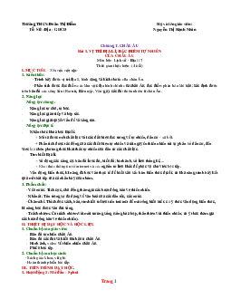 Giáo án môn Địa Lí Lớp 7 cánh diều học kỳ 1