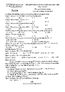 Đề thi cuối kì 1 Toán 6 năm 2020 – 2021 trường THCS Thanh Liệt – Hà Nội