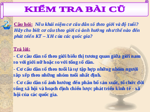 Giáo án điện tử Địa lí 10 Bài 17 Cánh diều: Phân bố dân cư và đô thị hóa
