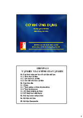 Chương 1: Vật liệu và cơ tính của vật liệu | Bài giảng môn Cơ khí ứng dụng | Đại học Bách khoa hà nội