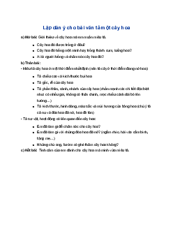 Lập dàn ý cho bài văn tả một cây hoa | Tập làm văn 4