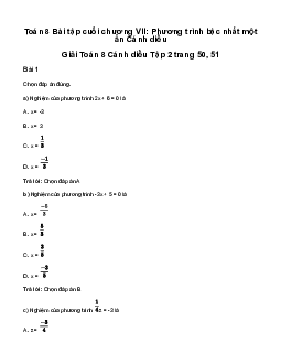 Giải Toán 8 Bài tập cuối chương VII | Cánh diều