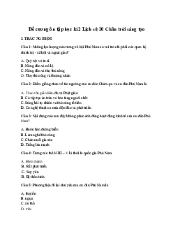 Đề cương ôn tập học kì 2 môn Lịch sử 10 Chân trời sáng tạo