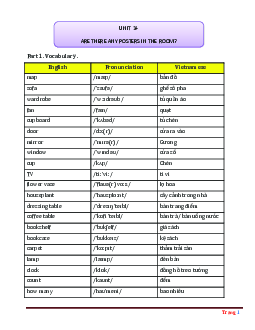 Bài tập chuyên sâu Tiếng Anh 3 unit 14 Are there any posters in the room (có lời giải chi tiết)