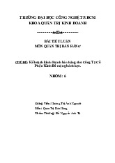 Tiểu luận Kế hoạch kinh doanh bán hàng cho Công Ty Cổ Phần Kinh Đô mảng bánh kẹo | Đại học Công nghệ Thành phố Hồ Chí Minh