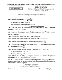 Đề thi HSG huyện Toán 9 năm 2020 – 2021 phòng GD&ĐT Tam Dương – Vĩnh Phúc