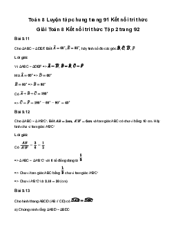 Giải Toán 8 Luyện tập chung trang 91 | Kết nối tri thức