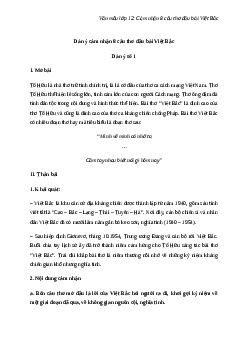 Cảm nhận 8 câu thơ đầu bài Việt Bắc hay chọn lọc nhất | Văn mẫu 12