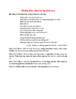 Đọc hiểu: Những dấu chân lùi lại phía sau | Ôn tập Ngữ Văn 12