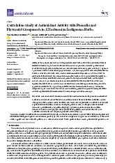 Case Study 1.3: Correlation of Antioxidant Activity in Indonesian Herbs | Môn Microbiology - Trường Đại học Quốc tế, Đại học Quốc gia Thành phố Hồ Chí Minh