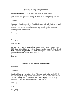 Tiếng Anh 6 Unit 1: Writing | Explorer English