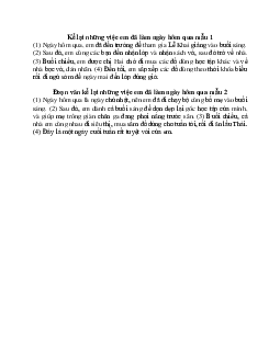 Kể lại những việc em đã làm ngày hôm qua lớp 2 | Tập làm văn lớp 2 | Kết nối tri thức