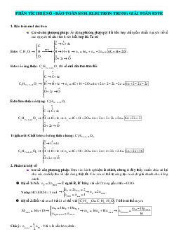 Bảo toàn e trong chất hữu cơ