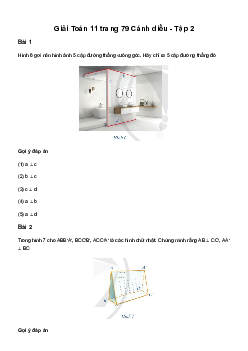 Giải Toán 11 Bài 1: Hai đường thẳng vuông góc | Cánh diều