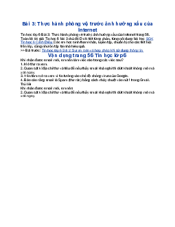 Tin học lớp 6 Bài 3: Thực hành phòng vệ trước ảnh hưởng xấu của Internet | Cánh Diều