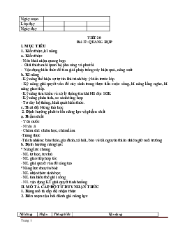 Giáo án Sinh 10 HK2 phương pháp mới 5 hoạt động