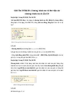 Giải Tin 10 Bài 10: Chương trình con và thư viện các chương trình con có sẵn CD