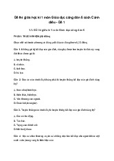 Đề thi giữa học kì 1 môn Giáo dục công dân 6 sách Cánh diều - Đề 1