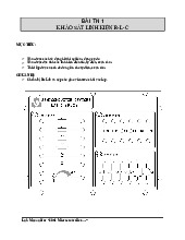 Hướng Dẫn Thí Nghiệm R-L-C Môn Vật Lí Bán Dẫn - Mã MH: 8051