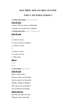 Tiếng Anh lớp 4 unit 3 lesson 3 trang 26 27 Global success