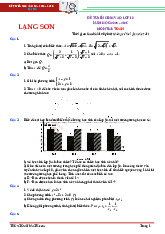 Đề tuyển sinh lớp 10 môn Toán năm 2025 – 2026 sở GD&ĐT Lạng Sơn