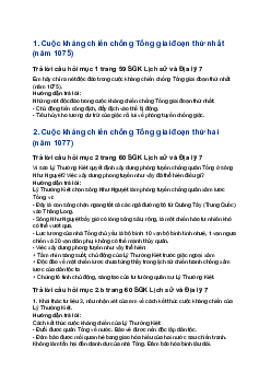 Giải SGK Lịch sử 7 Bài 12: Cuộc kháng chiến chống quân lược Tống (1075 - 1077) | Kết nối tri thức