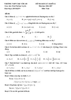 TOP60 đề ôn thi HKI Toán 12 – Nhóm Toán