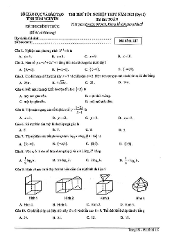 Đề thi thử tốt nghiệp THPT 2021 môn Toán sở GD&ĐT Thái Nguyên (Đợt 1)
