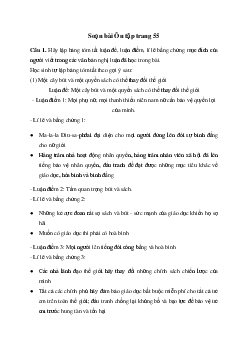 Ôn tập trang 55 | Soạn văn 11 Chân trời sáng tạo