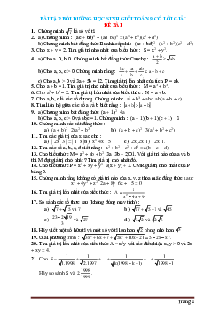 Bài tập bồi dưỡng học sinh giỏi toán lớp 9 (có lời giải)