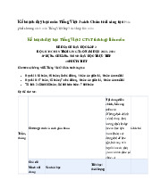 Kế hoạch dạy học môn Tiếng Việt 3 sách Chân trời sáng tạo