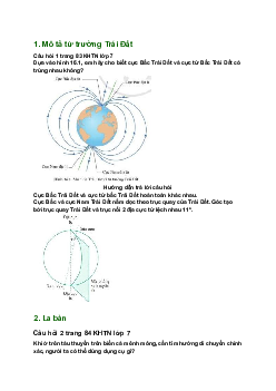 Giải SGK Khoa học tự nhiên 7 Bài 16: Từ trường Trái Đất| Cánh diều