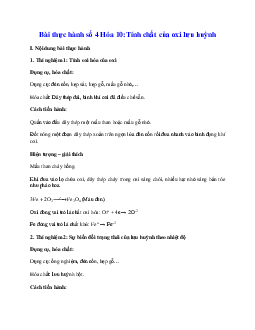 Bài thực hành số 4 hóa 10