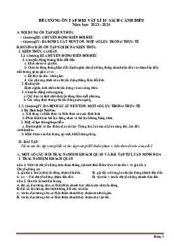 Đề cương ôn tập học kì 1 môn Vật lí 10 sách Cánh diều