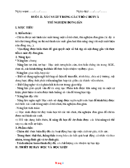 Giáo án Toán 6: Xác suất trong các trò chơi và thí nghiệm đơn giản