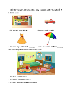 Đề thi Tiếng Anh lớp 2 học kì 2 - số 3 | Family and Friends