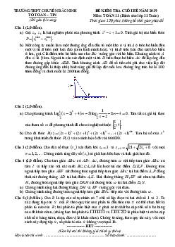 Đề kiểm tra cuối hè năm 2019 môn Toán 11 trường THPT chuyên Bắc Ninh
