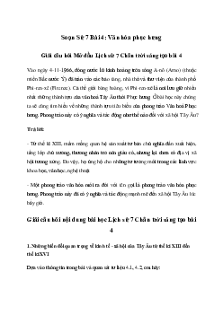 Giải Lịch sử lớp 7 Bài 4: Văn hóa phục hưng | Chân trời sáng tạo