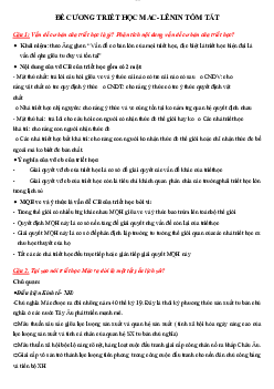 Đề cương Triết học 1 | môn Triết học Mác -Lênin | Đại học sư phạm Hà nội